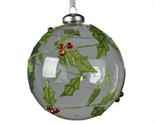 PALLINA PER ALBERO 10CM IN VETRO CON DECORI PUNGITOPO
