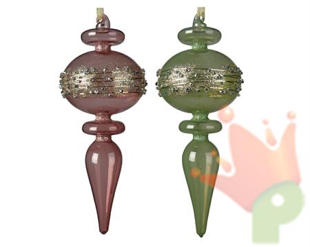 PENDENTE PER ALBERO 7X20CM ROSA/VERDE