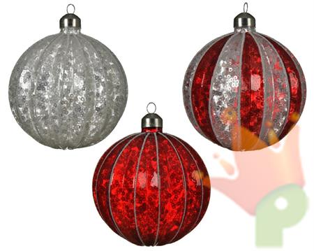 PALLINA PER ALBERO 10CM BIANCO/ROSSA