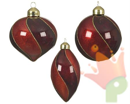 PENDENTE PER ALBERO BICOLOR ROSSO/BORDEAUX