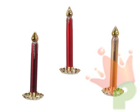CANDELA PER ALBERO CON CLIP ROSSO/ORO/BORDEAUX