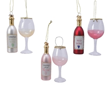 SET PENDENTI BOTTIGLIA VINO E BICCHIERE