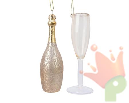 SET PENDENTI BOTTIGLIA CHAMAPAGNE E BICCHIERE