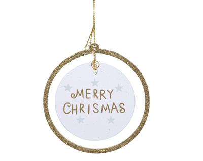 TARGHETTA DA APPENDERE CON CORNICE GLITTER ORO 10X10,5M CHAMPAGN
