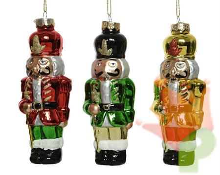 SCHIACCIANOCI PER ALBERO 6,3X4,5X16CM VERDE/ORO/ROSSO