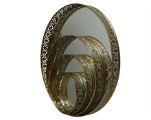 VASSOIO DI FERRO CON SPECCHIO ANTICO 20X3CM ORO