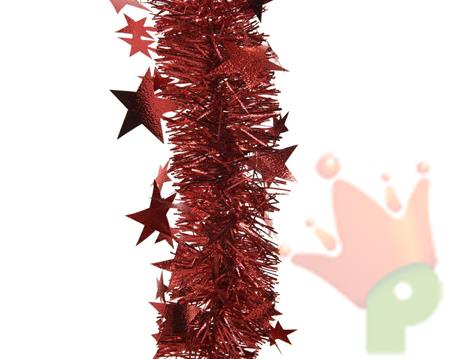 GHIRLANDA CON STELLE 12,5X270CM ROSSO
