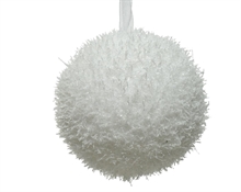 PALLINA DI NATALE BIANCA INNEVATA 8 CM