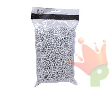 PERLINE IN SCHIUMA GLITTERATE ARGENTO 50 GR