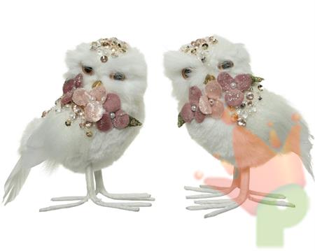 GUFO BIANCO - ROSA CON PAILLETTES