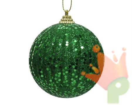 PALLINA PER ALBERO 8CM VERDE GLITTER