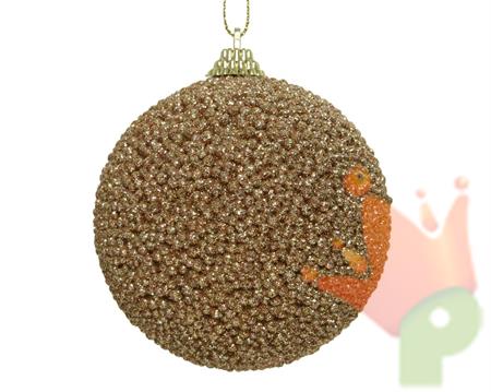 PALLINA PER ALBERO 8CM NOCCIOLA CON PERLINE