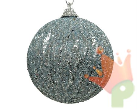 PALLINA PER ALBERO 8CM AZZURRO CON GLITTER