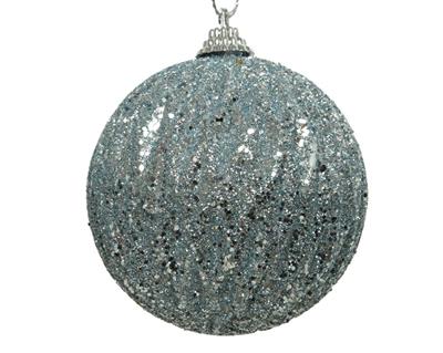 PALLINA PER ALBERO 8CM AZZURRO CON GLITTER