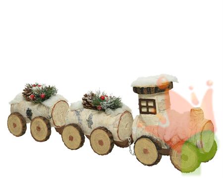 TRENO IN SCHIUMA EFFETTO LEGNO CON VAGONI 8X16X58 CM