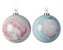 PALLINA PER ALBERO 7,5CM ELEFANTE ROSA/AZZURRO