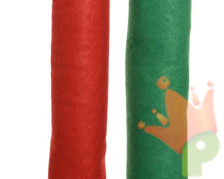 TAPPETO IN FELTRO VERDE/ROSSO