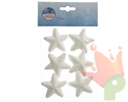STELLE IN SCHIUMA 8CM CON APPENDINO 6PZ