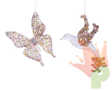 PENDENTE IN PLASTICA FARFALLA/COLIBRI'