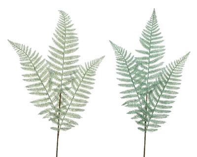 FOGLIA DI FELCE VERDE CHIARO/SCURO CON GLITTER 90CM