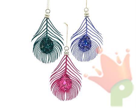 PIUMA GLITTERATA BLU/FUCSIA/VERDE