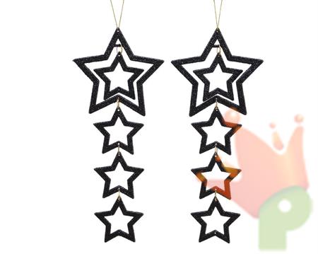 STELLE DA APPENDERE GLITTERATE NERE