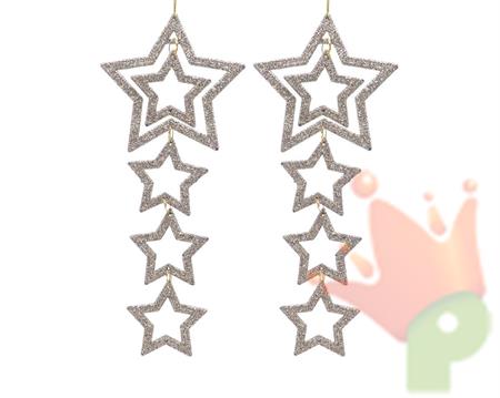 STELLE DA APPENDERE GLITTERATE CHAMPAGNE