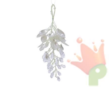 DECORAZIONE PENDENTE BIANCO PERLATO