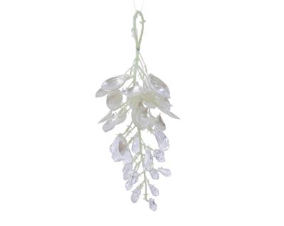DECORAZIONE PENDENTE BIANCO PERLATO