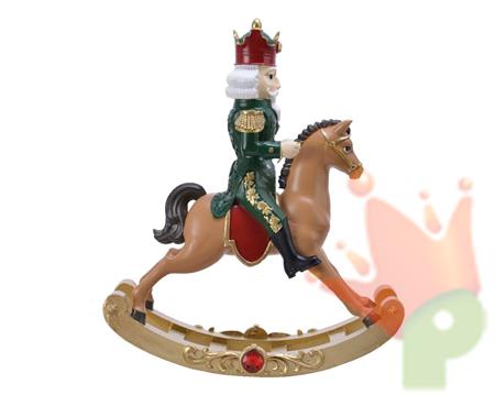 SCHIACCIANOCI SU CAVALLO A DONDOLO 34CM