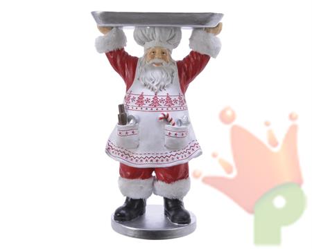 BABBO NATALE CON PIATTO DA PORATA 22X30X50CM