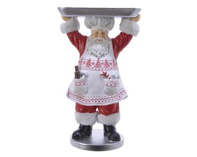 BABBO NATALE CON PIATTO DA PORATA 22X30X50CM