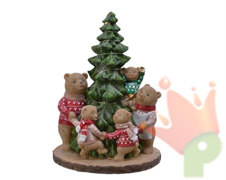 VILLAGGIO DI NATALE A LED ALBERO CON ORSETTI GIROTONDO