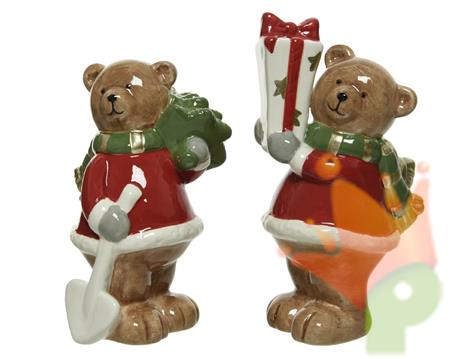 ORSO POLARE CON ALBERO/PACCO REGALO 7,8X7,8X12,8CM