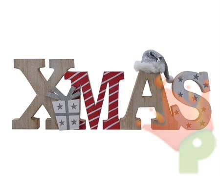 SCRITTA DECORATIVA 12X34X2CM XMAS