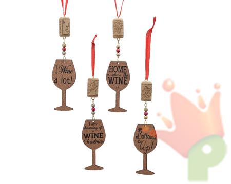 BICCHIERE DA VINO IN SUGHERO DA APPENDERE