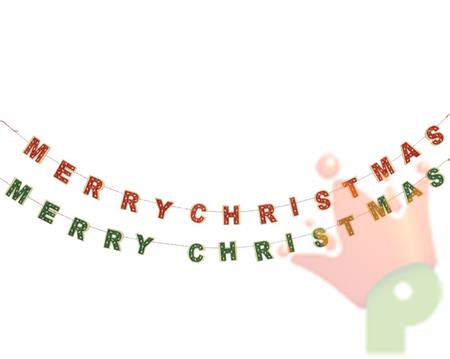GHIRLANDA IN LEGNO 7X182CM MARRY CHRISTMAS ROSSO/VERDE