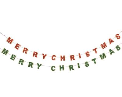 GHIRLANDA IN LEGNO 7X182CM MARRY CHRISTMAS ROSSO/VERDE