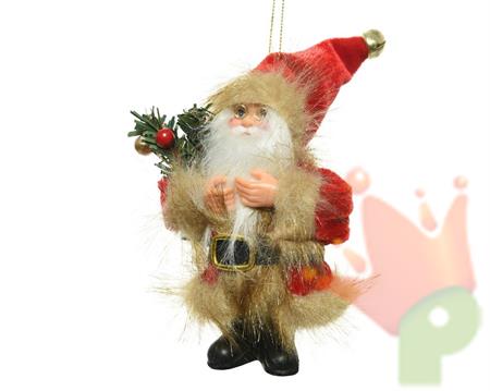 BABBO NATALE 13CM DA APPENDERE ROSSO
