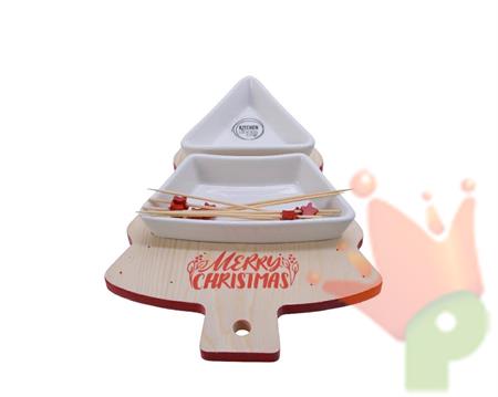 CIOTOLE SU BASE LEGNO FORMA ALBERO 25X18X3CM
