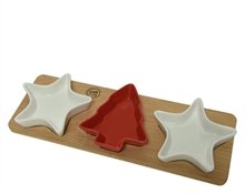 CIOTOLE STELLA/ALBERO 33X12X3,5CM SU BASE LEGNO