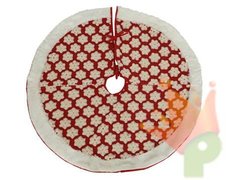 COPRIBASE PER ALBERO 88CM ROSSO CON PELLICCIA