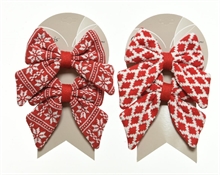 FIOCCO IN STOFFA 16X16X2CM DECORATO ROSSO