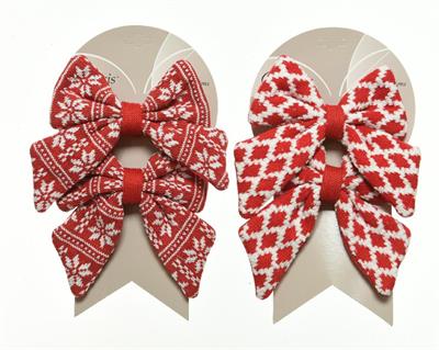 FIOCCO IN STOFFA 16X16X2CM DECORATO ROSSO