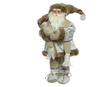 BABBO NATALE CON SCIARPA 45CM MARRONE