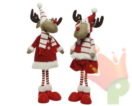 RENNA CON SCIARPA E CAPPELLO 16X20X69CM ROSSO/BIANCO