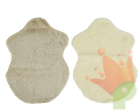 TAPPETO 38X55CM DI PELLICCIA ECOLOGICA BIANCO/SABBIA