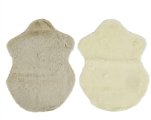 TAPPETO 38X55CM DI PELLICCIA ECOLOGICA BIANCO/SABBIA