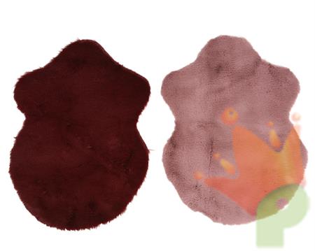 TAPPETO DI PELLICCIA ECOLOGICA ROSA/BORDEAUX