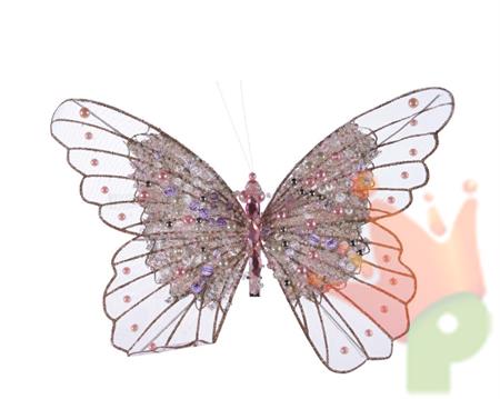 FARFALLA CON CLIP E STRASS LILLA